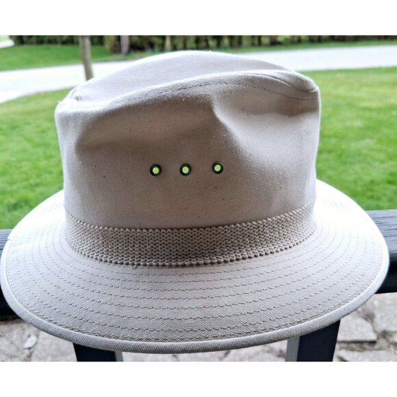 Panama Jack Medium Beige Canvas Safari Hat With Ventilation Eyelets & Adjustable - Picture 4 of 7